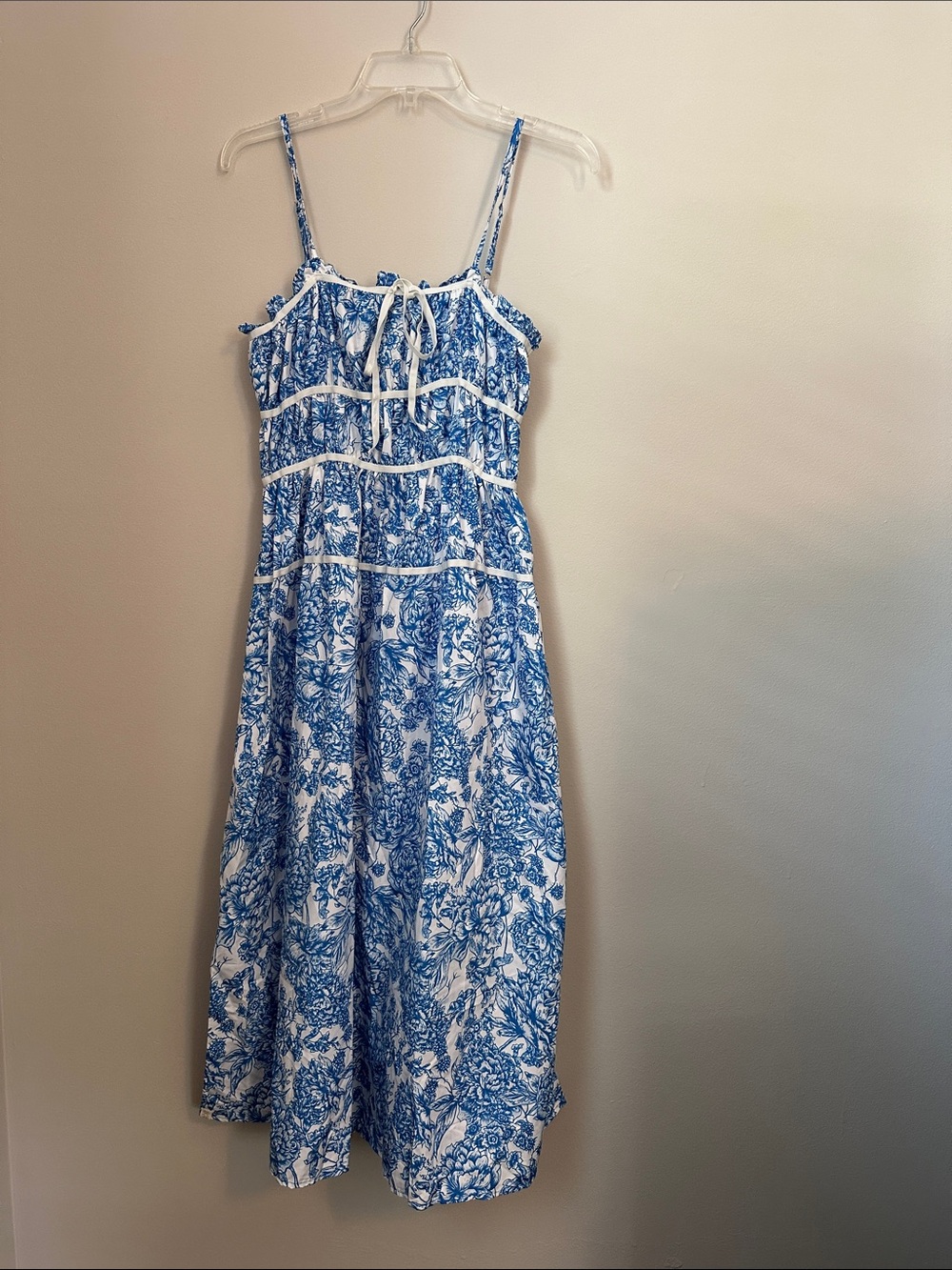 Simply Southern Blue & White Floral Tie-Front Maxi Dress